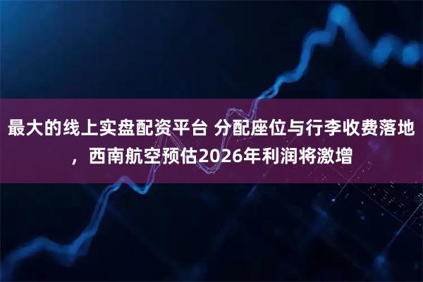 最大的线上实盘配资平台 分配座位与行李收费落地，西南航空预估2026年利润将激增